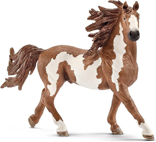 Schleich Farm World, Realistic Animal Toys for Boys and Girls, Pinto Stallion Spotted Horse Figurine, Ages 3+ - Figurio