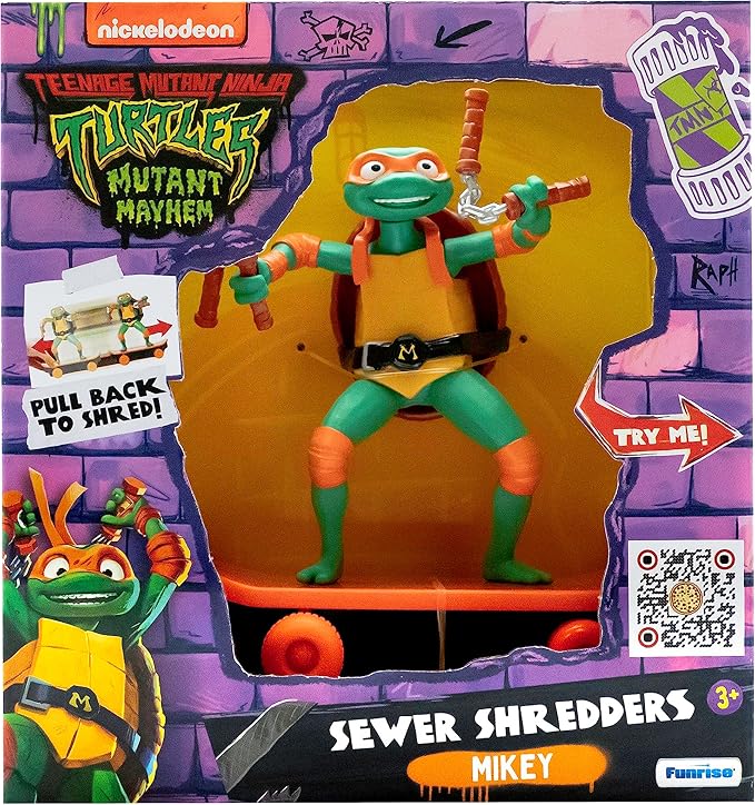 Teenage Mutant Ninja Turtles 5" Sewer Shredders Movie Edition Michelangelo Ages 3+ Shredding Action Figure - Figurio