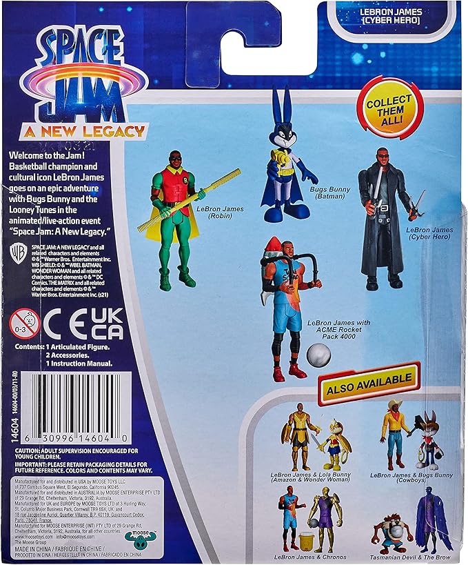 Moose Toys Space Jam: A New Legacy - Baller Action Figure - 5" Lebron James (Cyber Hero), Multicolor (14604) - Figurio