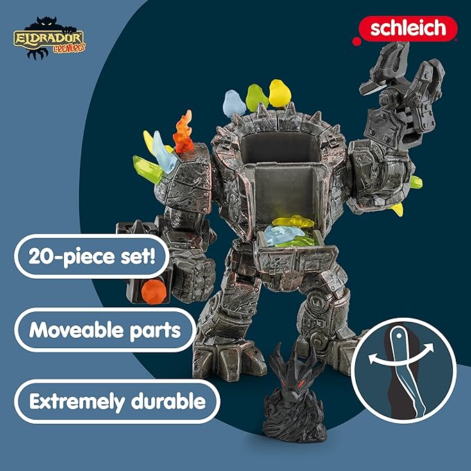 Schleich ELDRADOR Creatures — Master Robot with Mini Creature, 20 Piece Playset with Moveable and Rotating Parts, Robot Toy Play Set, Action Figures for Boys and Girls Ages 7+, Multicolor, 5.6 inch - Figurio