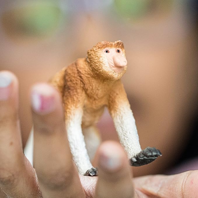 Schleich Wild Life Realistic Proboscis Monkey Figurine - Authentic and Highly Detailed Wild Animal Toy, Durable for Education and Fun Play for Kids, Perfect for Boys and Girls, Ages 3+ - Figurio